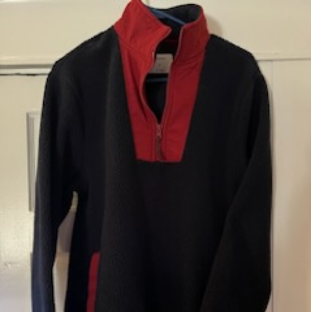 Old Navy Blue and Red Quarter Zip Fleece Pop Over